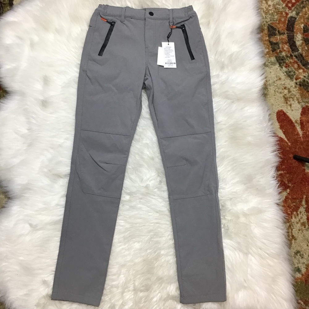 NWT Camii Mia Gray Fleece Lined Snow Winter Pants Zip Waterproof Pockets
